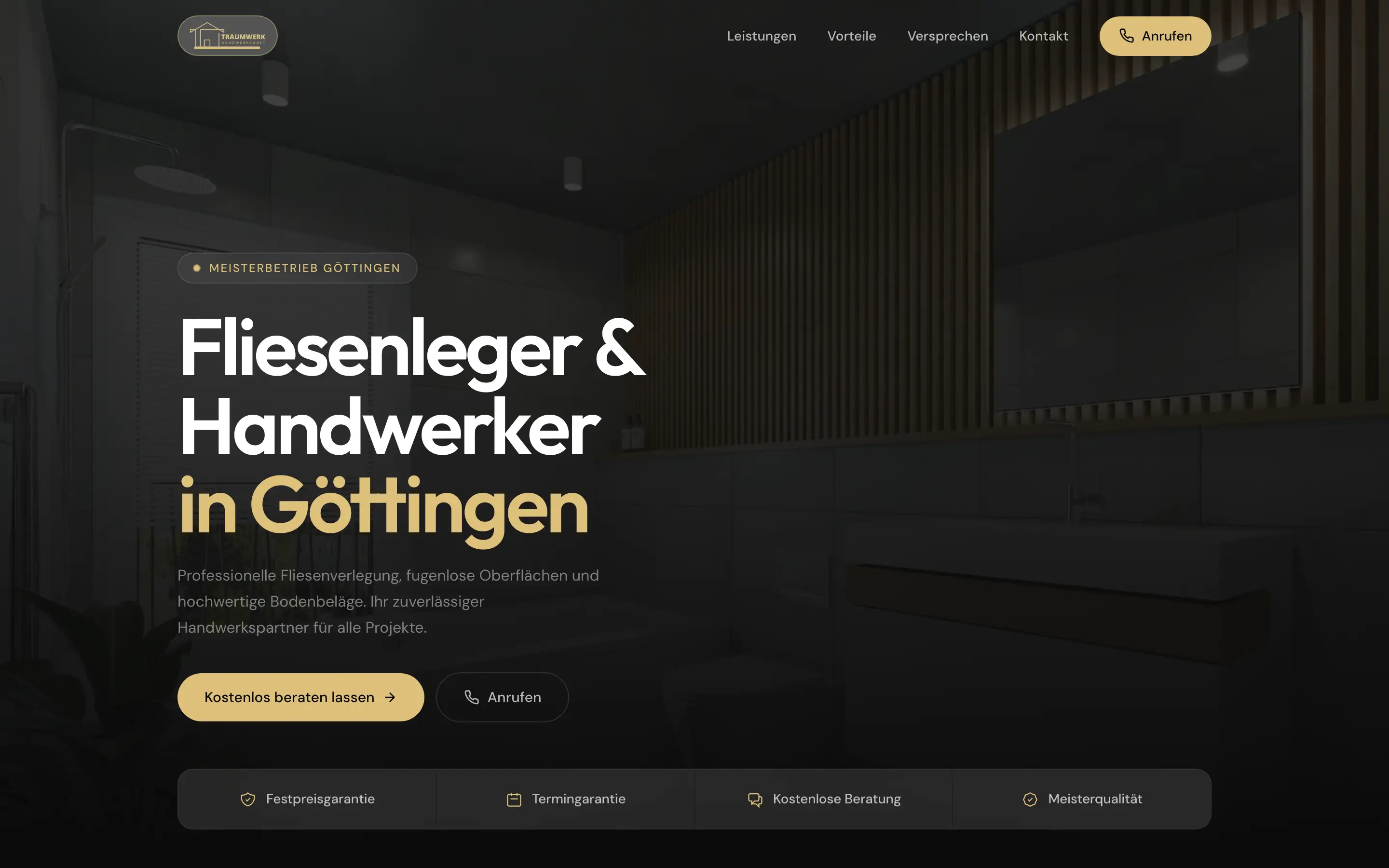 Handwerkskunst Göttingen — die Startseite, wie ein Besucher sie sieht